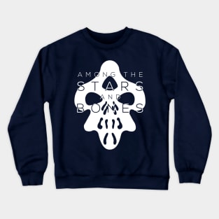 Among the Stars and Bones White Transparent Logo Crewneck Sweatshirt